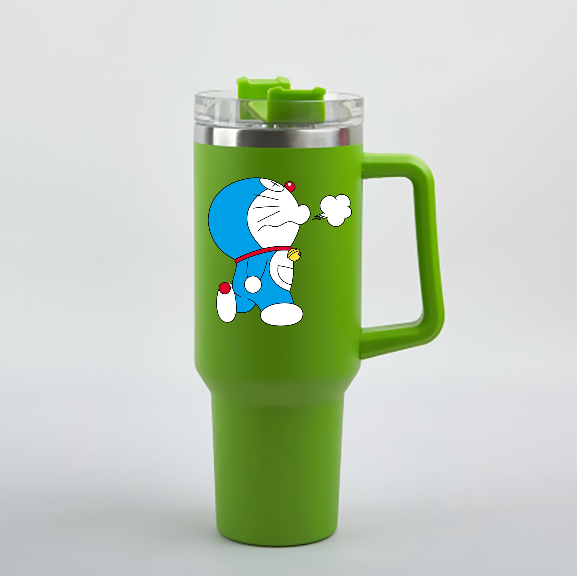 （画像用） ドラえもん Doraemon 1200mL車用タンブラー - クリスタルステッカー（プラスチックストロー付き）